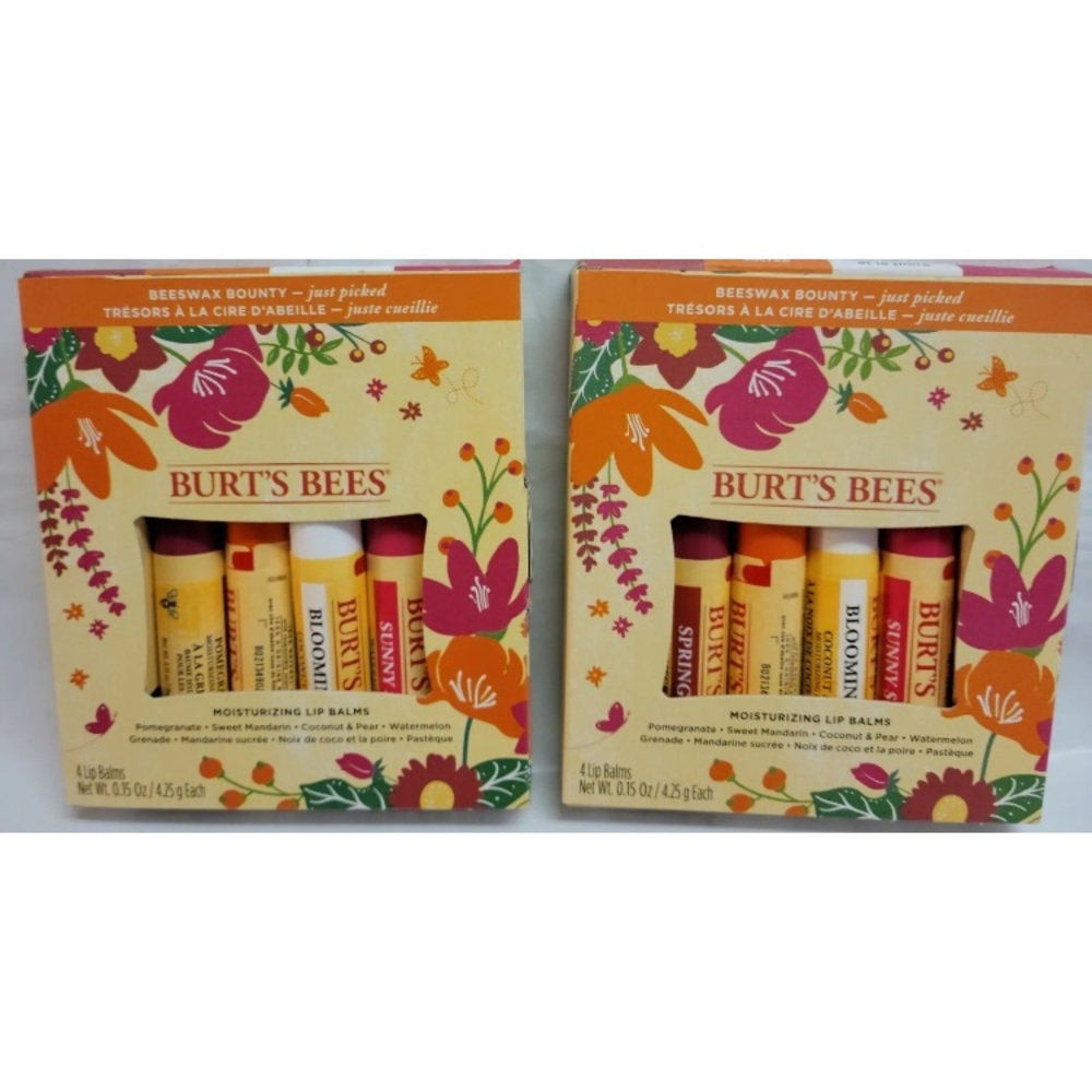 2 Packs Burt’s Bees Just Picked Lip Balm 4ct per Gift Set Spring Shower Favor
